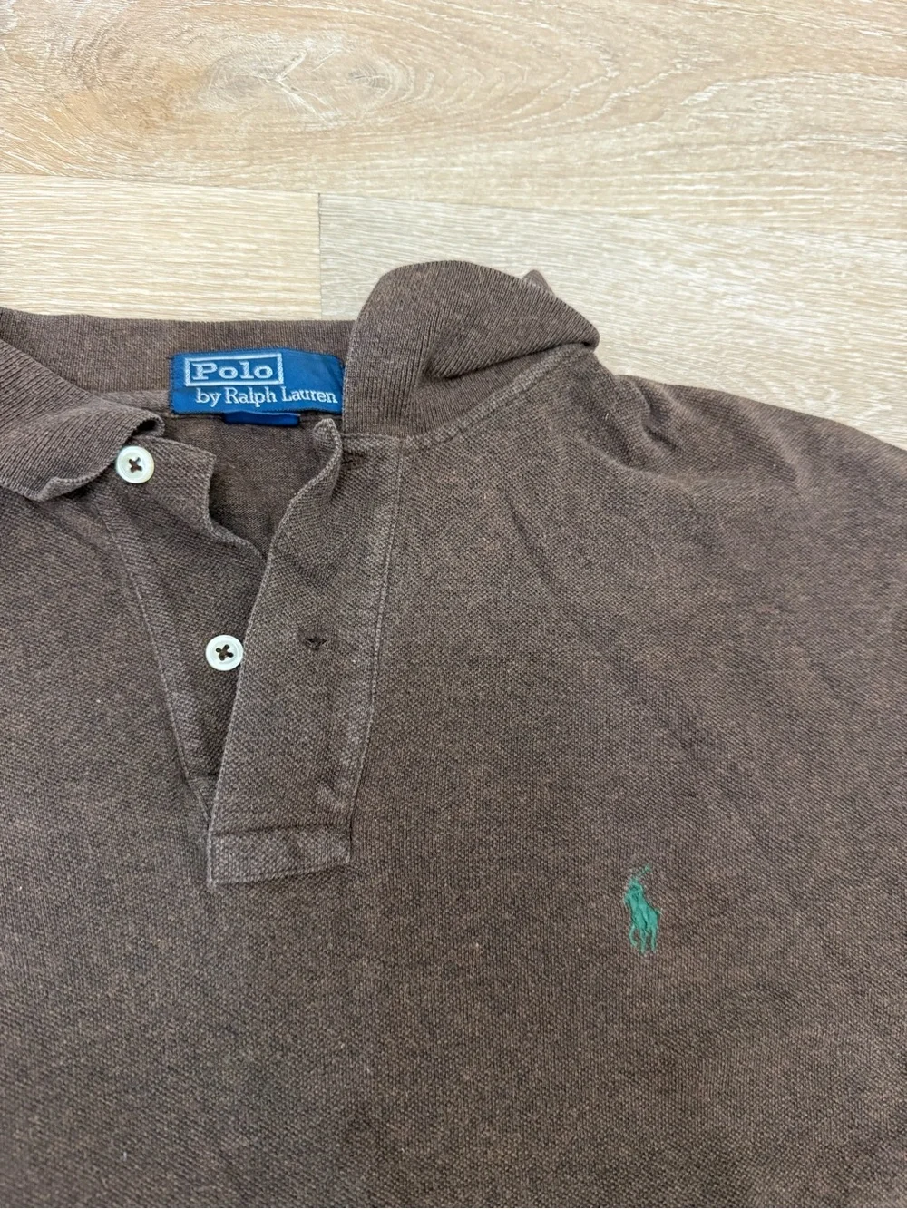 Vintage Polo Ralph Lauren Polo Long Sleeve Brown Cotton Size M Relaxed Fit